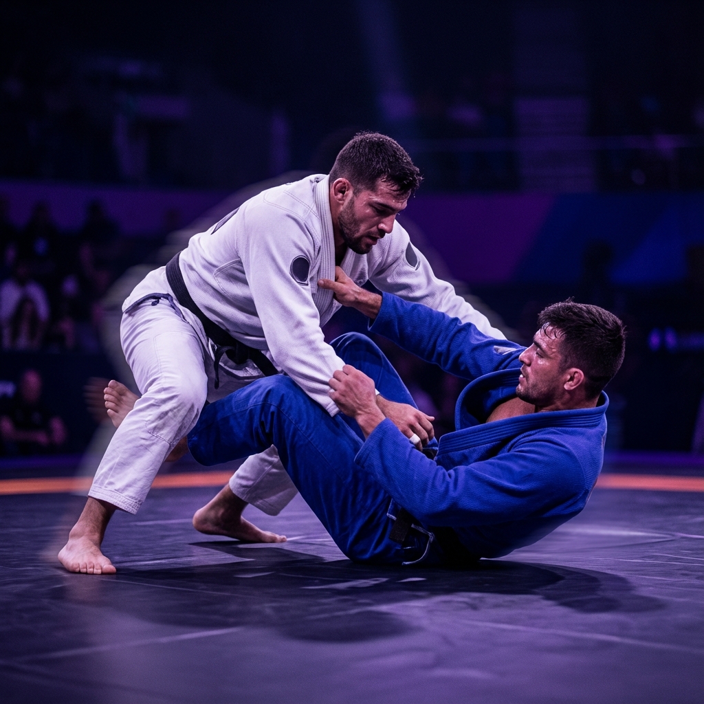 Atletas de Jiu-Jitsu em combate